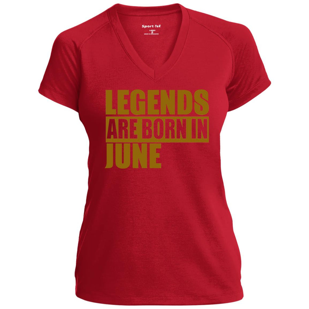 Say-It-With-Yo-Tee-Legends Are Born In June Ladies Tee-T-Shirts-True Red-X-Small-