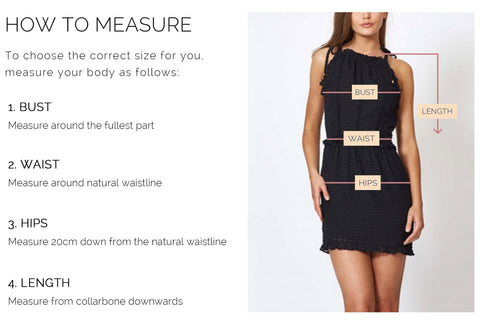 Sizing Charts – The Wednesday Collective