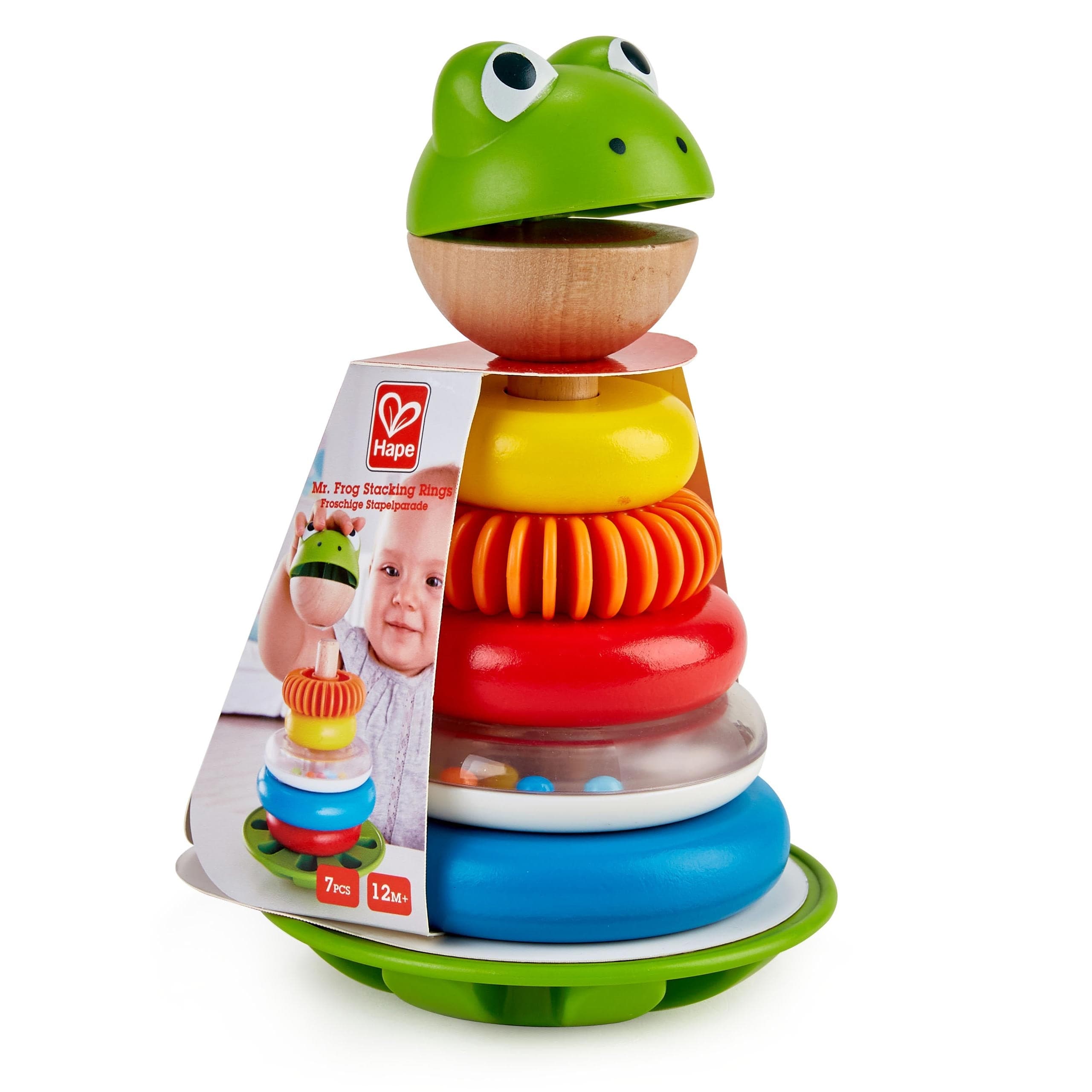 Hape-Mr. Frog Stacking Rings-E0457-Legacy Toys