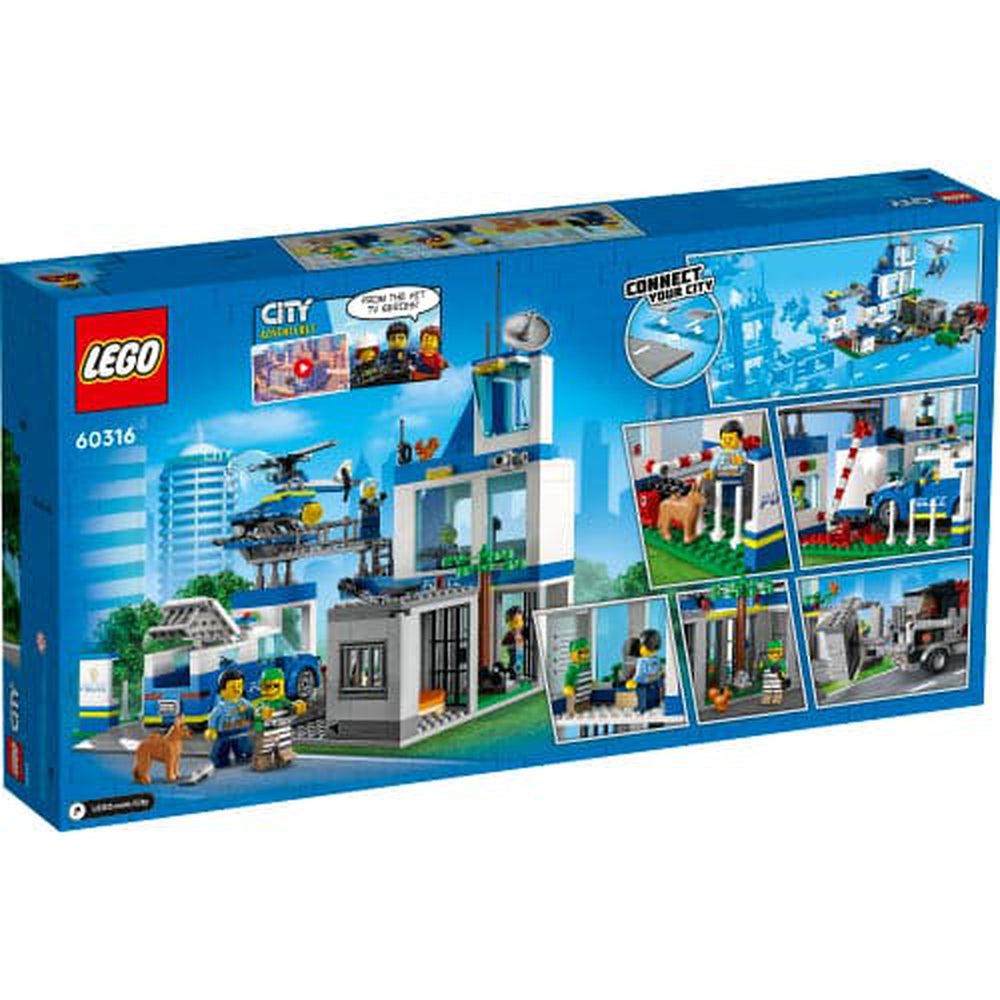 LEGO City Police Station Chase 60370, juego con auto de juguete y  motocicleta, cárcel de ruptura, 4 minifiguras y figura de perro, juguetes  para niños