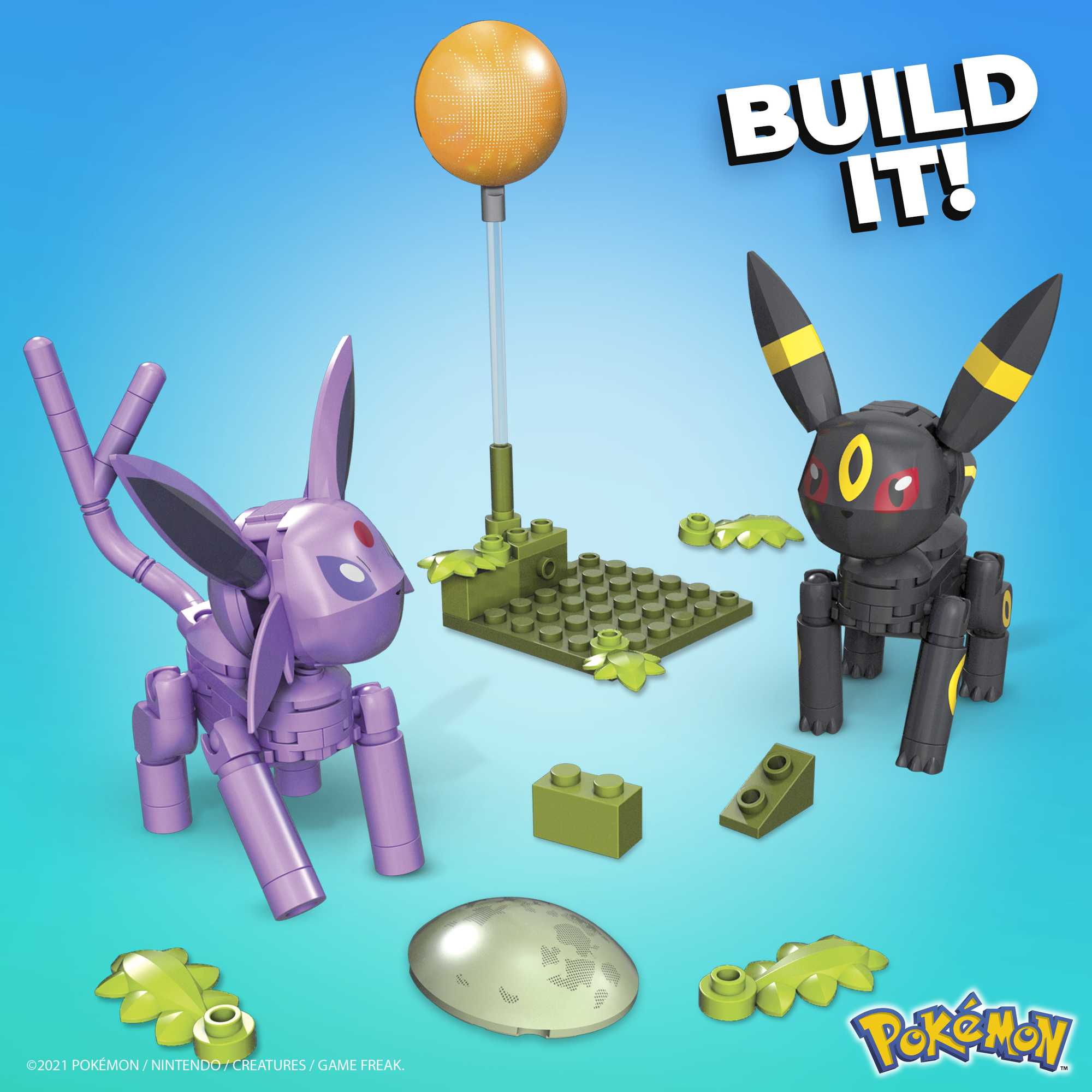 MEGA Pokemon Chikorita Action Figure Building Set with Poke Ball