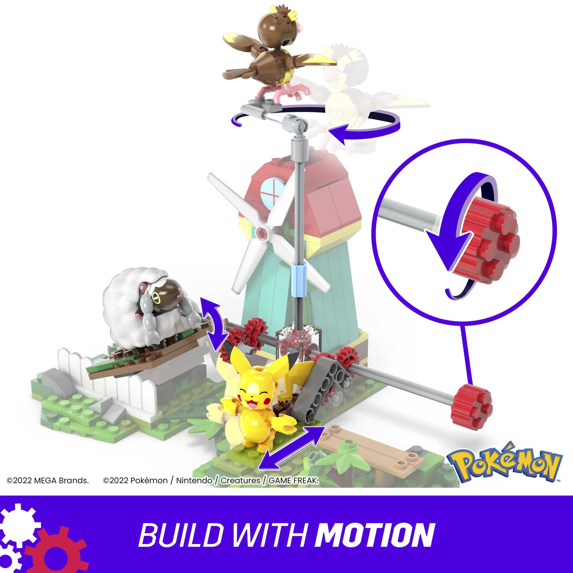 MEGA Pokemon Grookey Action Figure Building Set with Poke Ball (32 pc)
