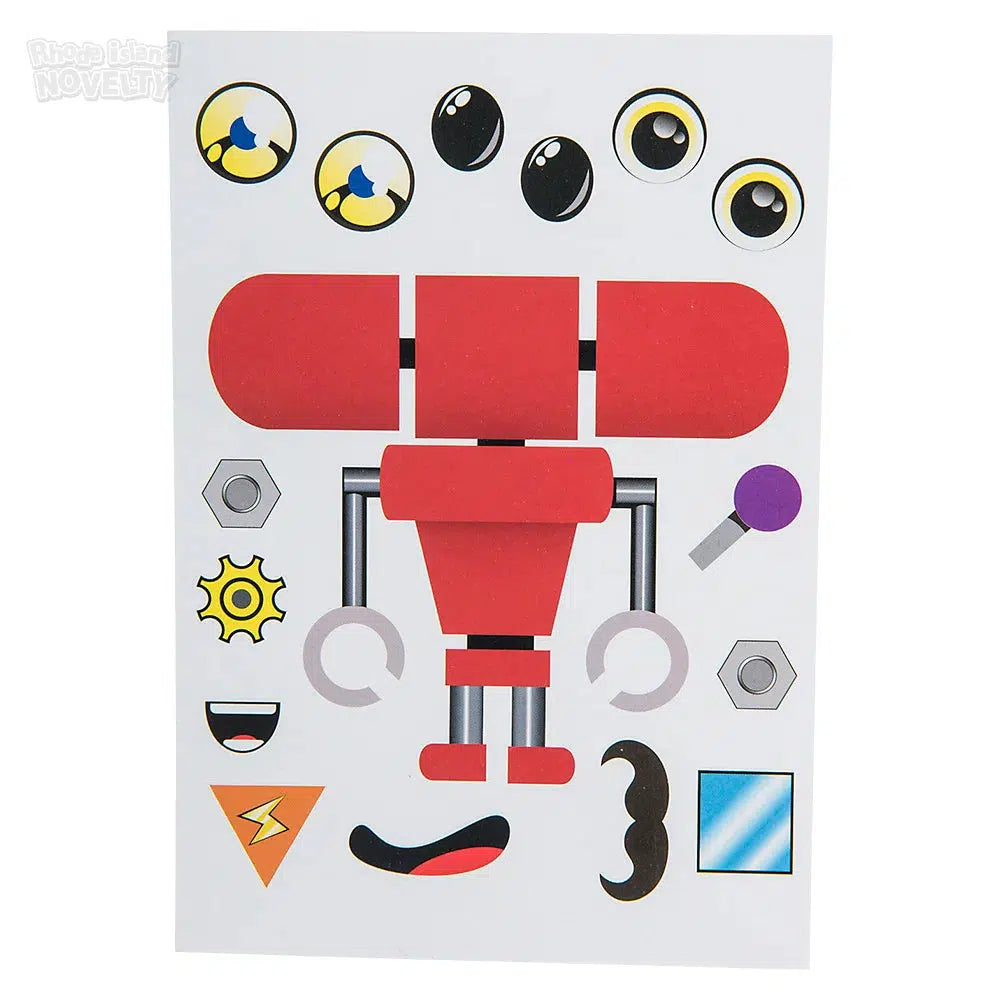 Robot Character Sticker Set - 12 Pieces