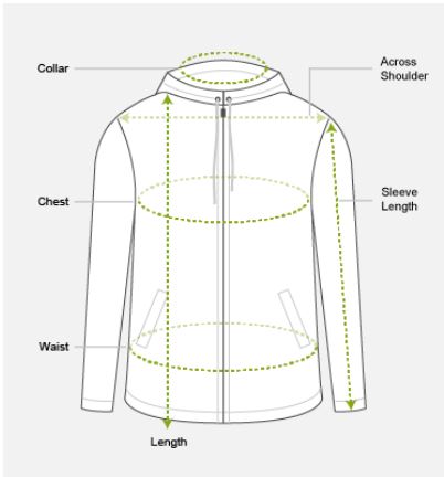 Jackets Size chart