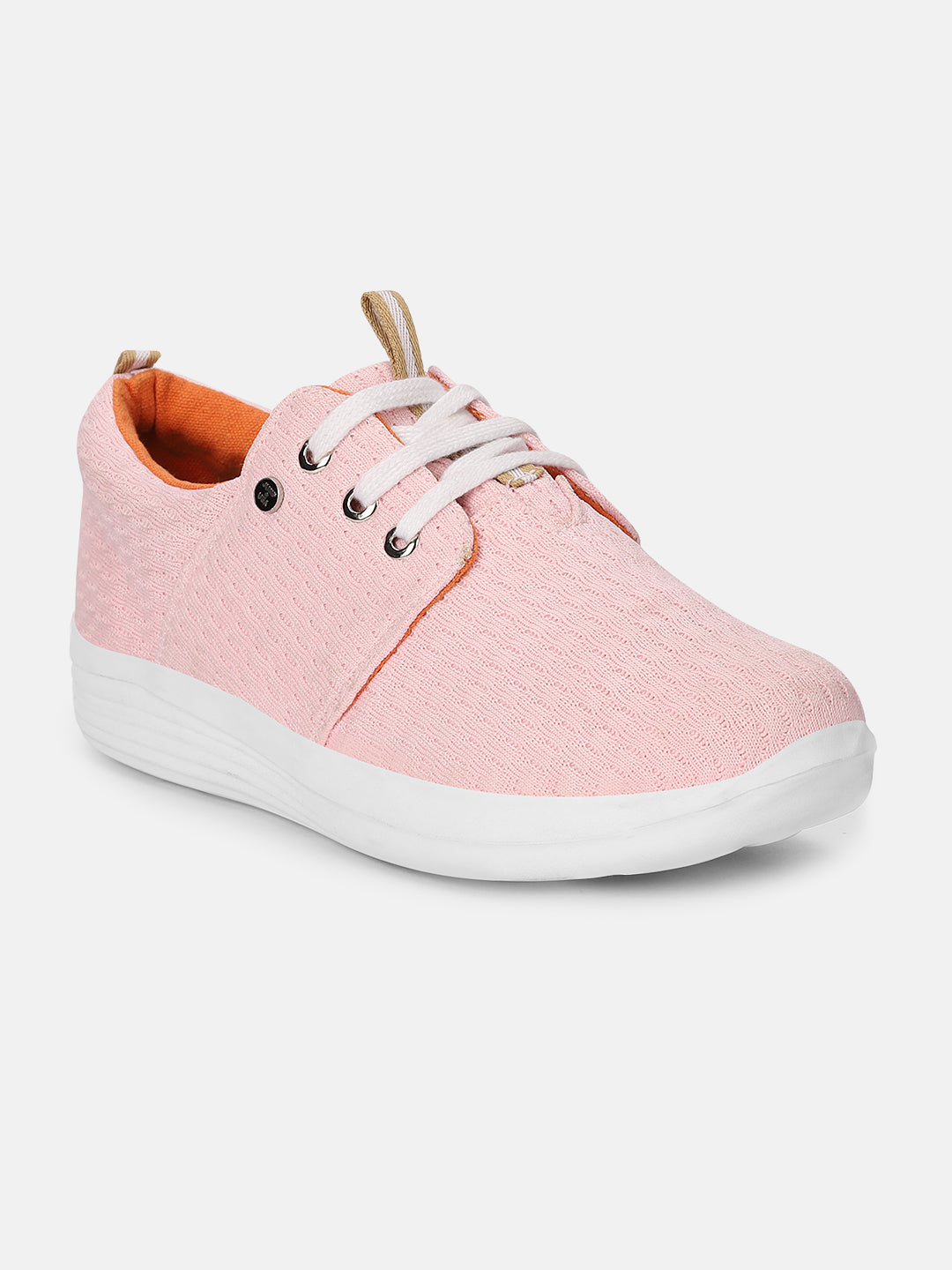 Textured Pink Smart Casual Sneakers Shoes