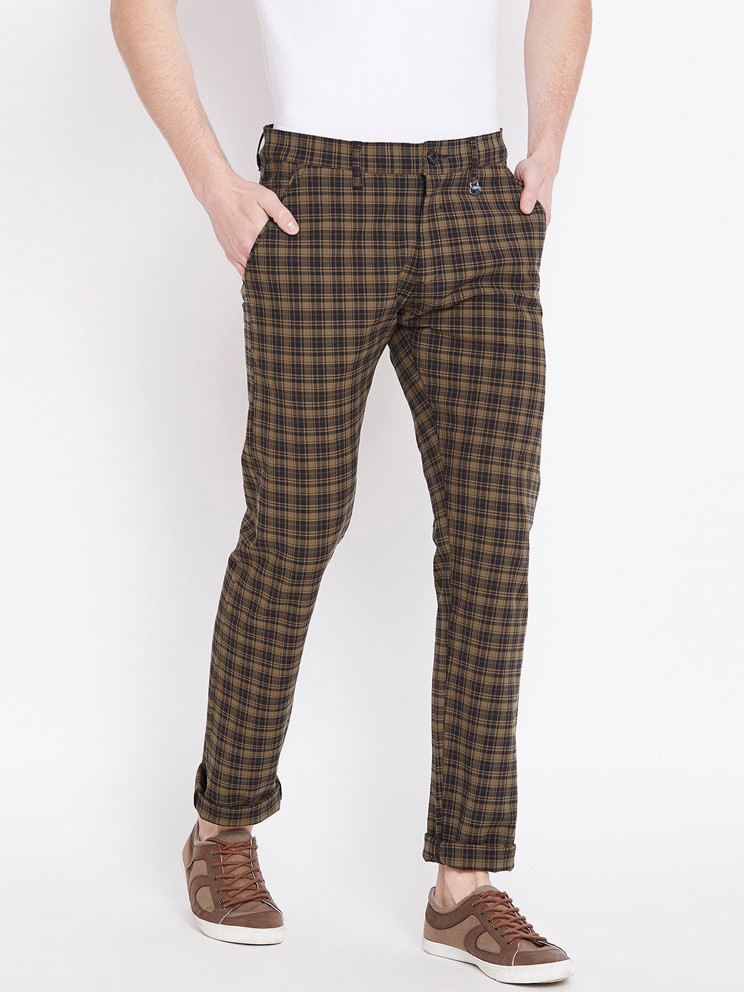 brown casual trousers