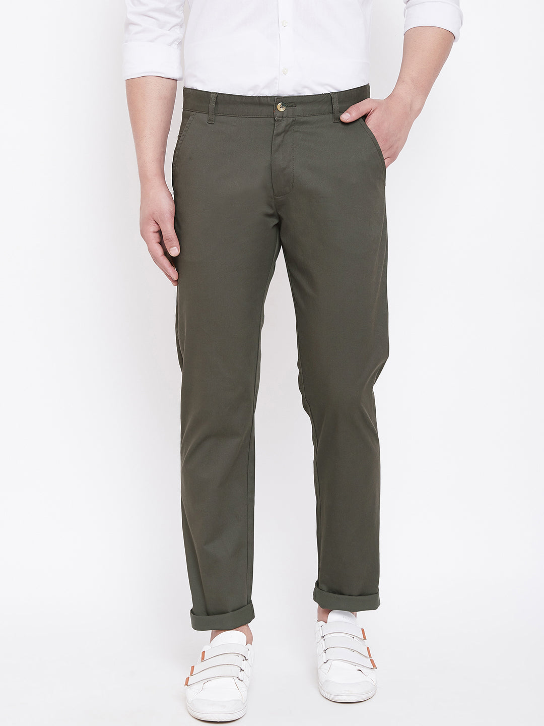 grey casual trousers