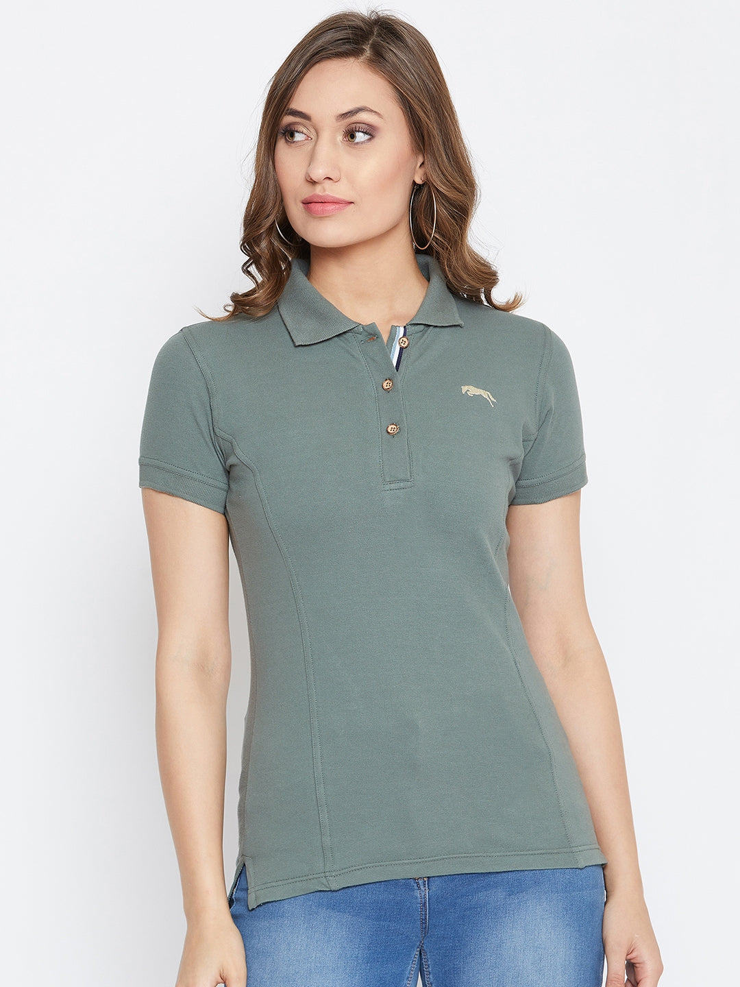 polo neck t shirts for womens