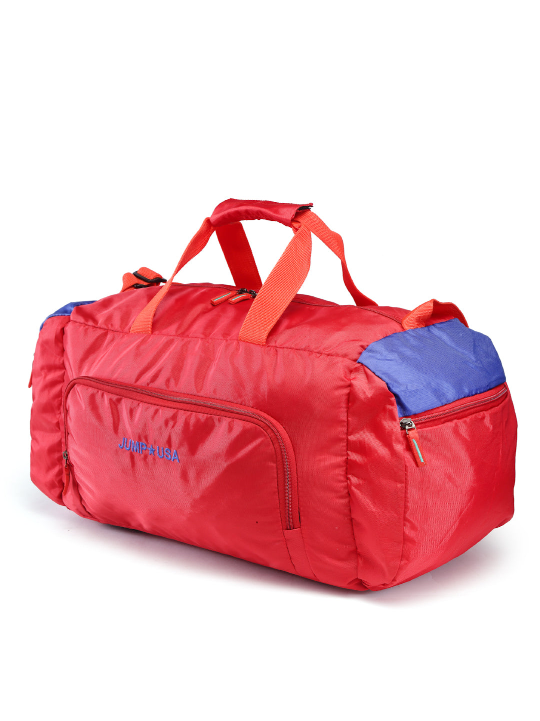 JUMP USA Unisex Red & Royal Blue Solid Hand Duffle Bag