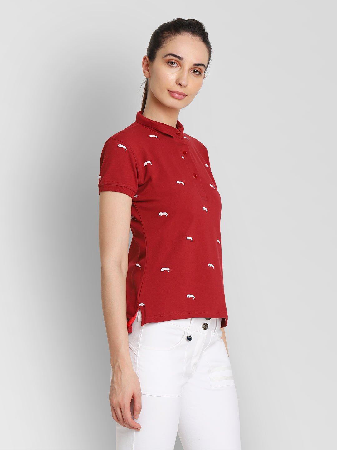 red collar shirt womens