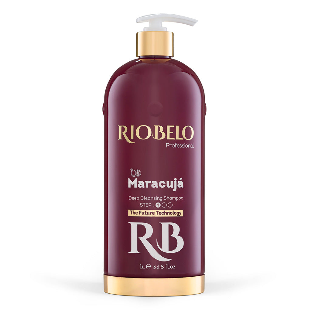 

Professional Deep Cleansing Shampoo And Deep Nutrition Mask by RIOBELO- Maracuja FOR Normal and Curly Hair - 1L