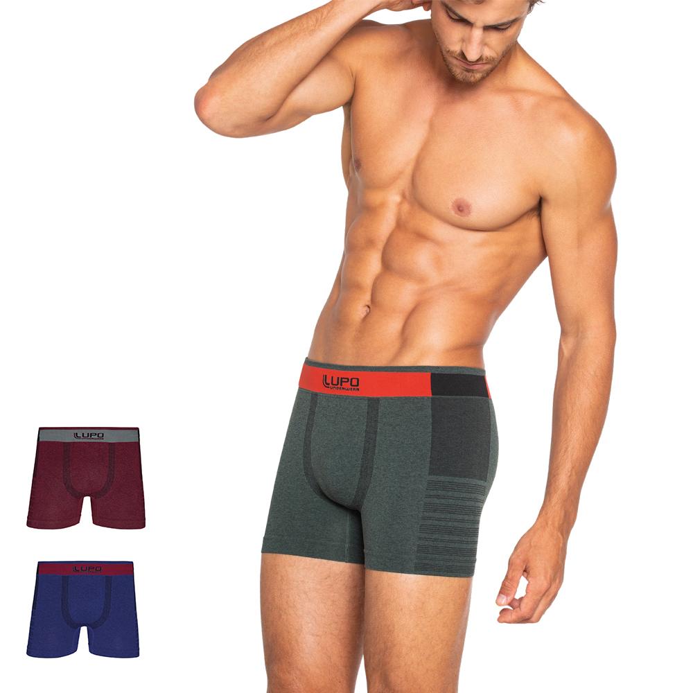 

Lupo Seamless Boxer for Men -  Intense Red