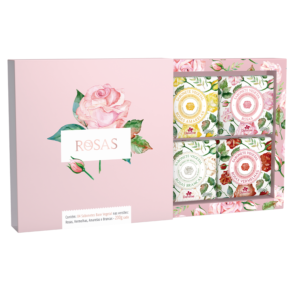 

4pcs Soap Bars Roses Line Gift Kit by Davene