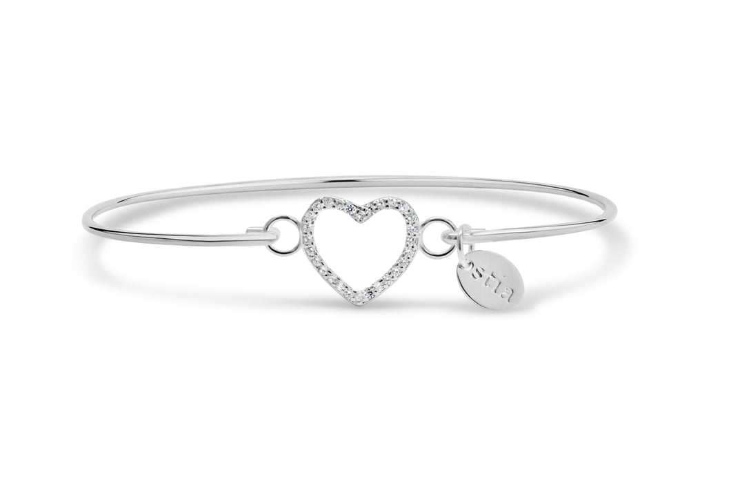 Pavé Icon Bracelet Open Heart – Stia Jewelry