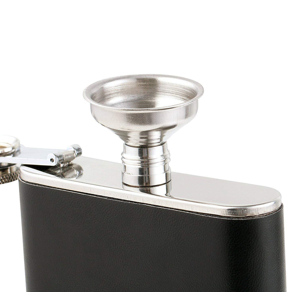 Stainless Steel 8 oz Hip Flask With Built-in Collapsible 2 Oz. Shot ...