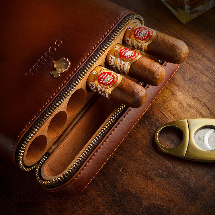 cigar case travel humidor leather