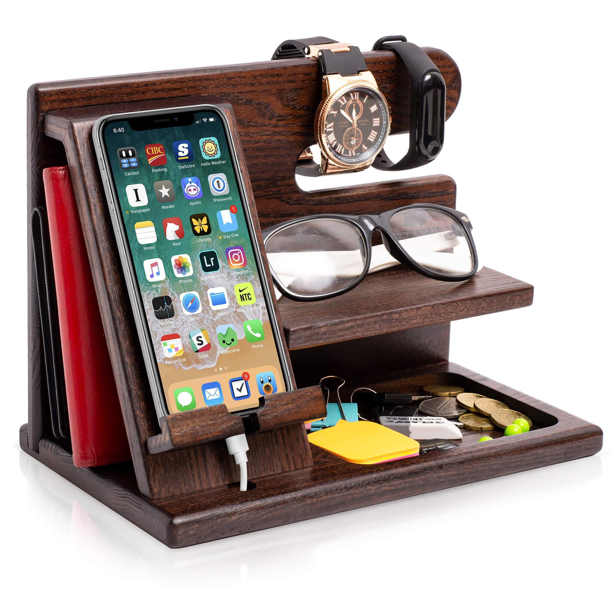 Handmade Multifunction Desk Organizer with Docking Stand – Yauoso