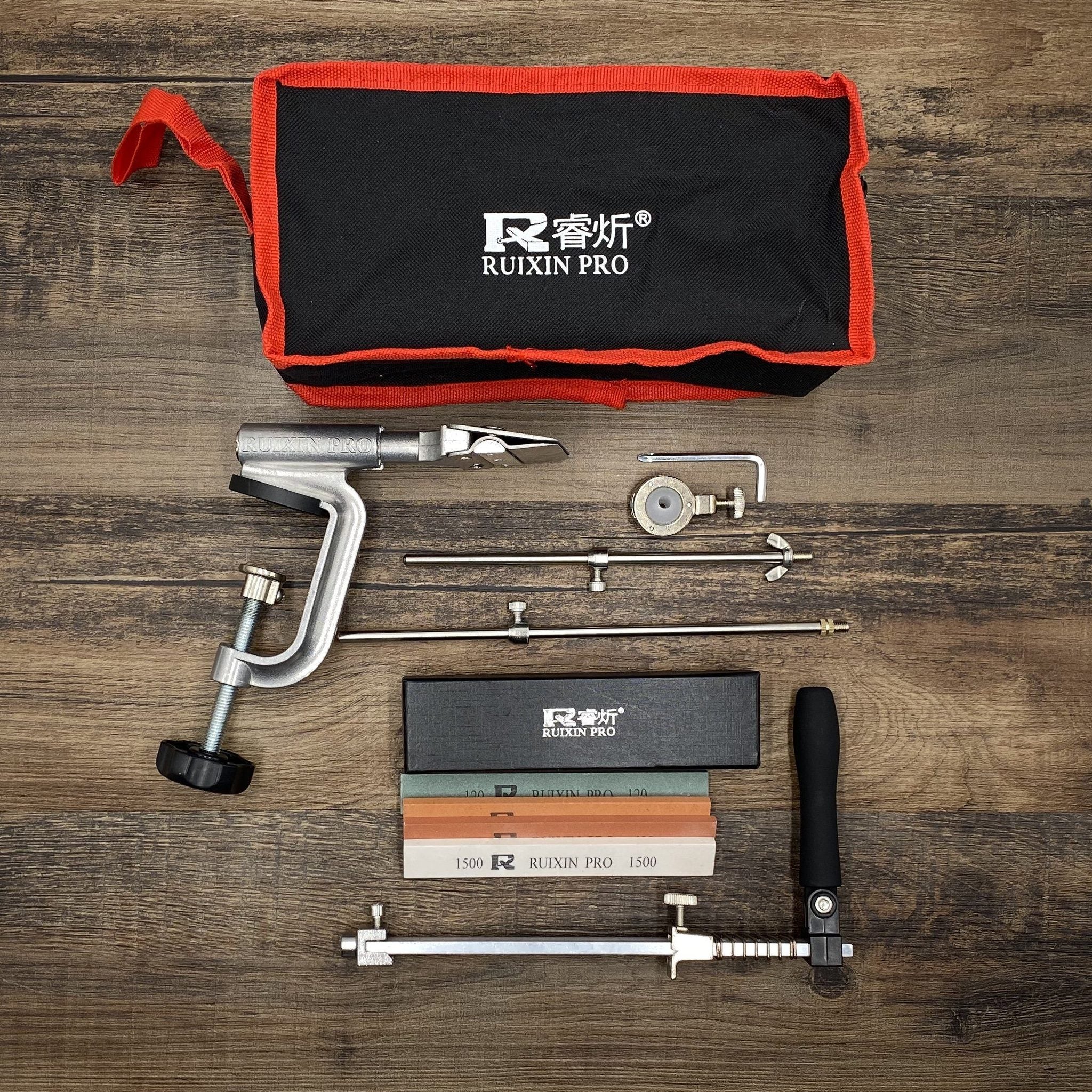 Iki Ruixin Pro™ Sharpener + Spare Whetstones + Leather Strop Set