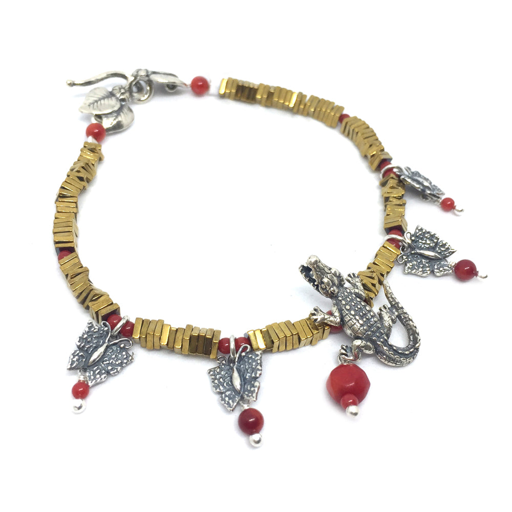 Pulsera Cocodrilo Gde. Mariposas – Flora María