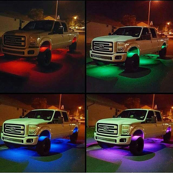 RGB LED Rock lights 8 pod kit under glow – OffroadLEDbars