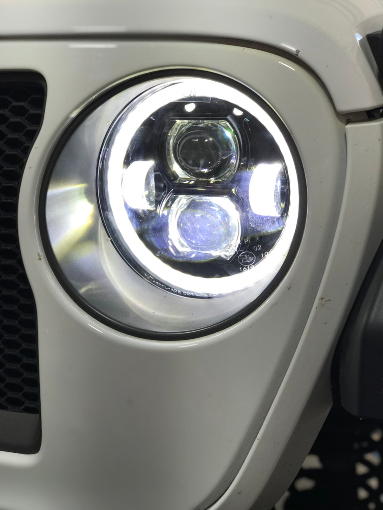 TRUE 9 inch DRL Halo LED HEADLIGHTS FOR JEEP WRANGLER/Gladiator 2018 2 –  OffroadLEDbars