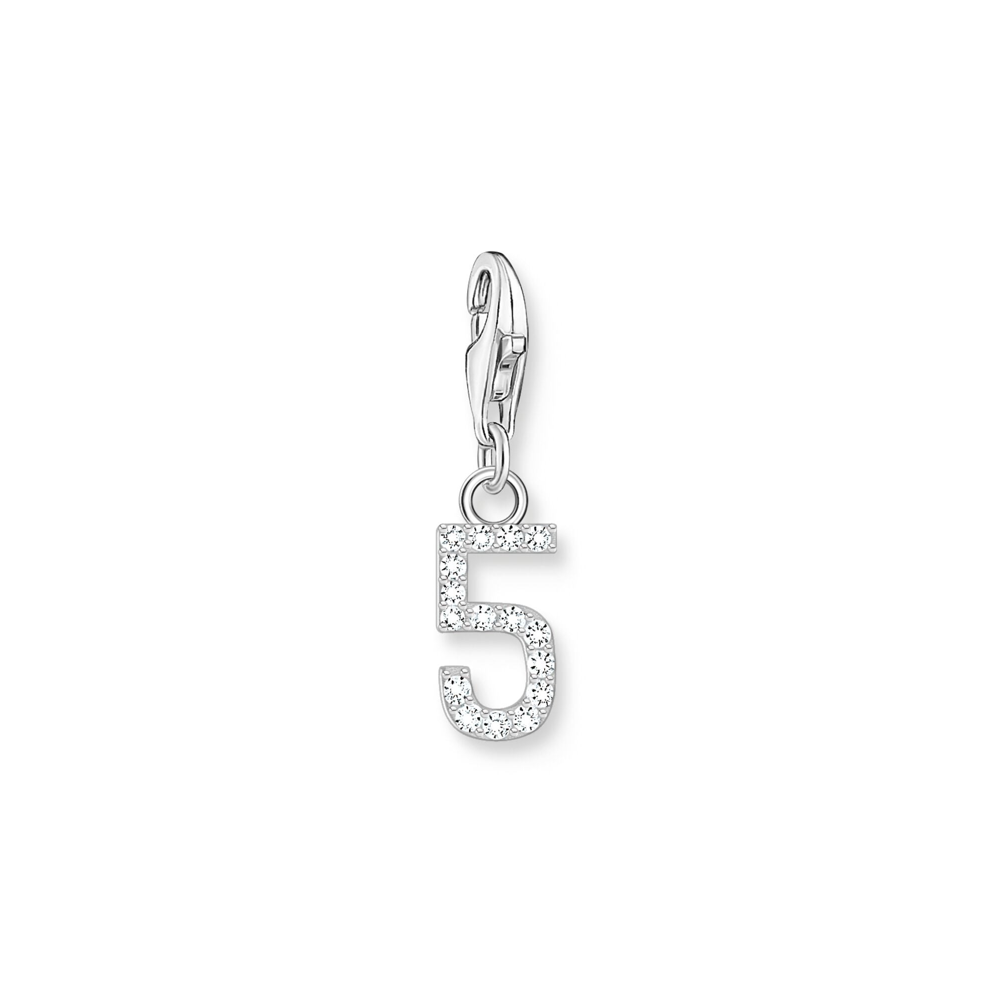 number "5" silver charm sterling silver thomas sabo