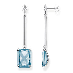 Aquamarine Earrings | Large Blue Stone Drop Earrings