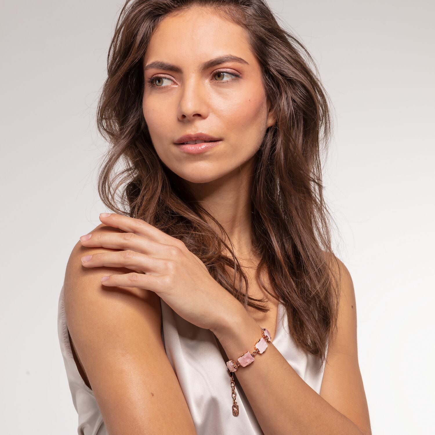 Large Pink Stones Bracelet