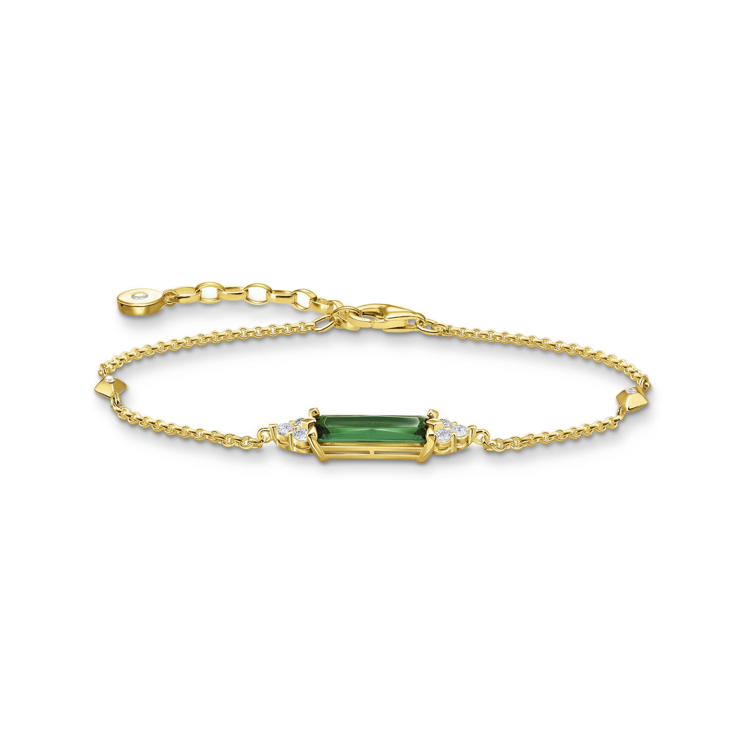 bracelet green stone gold yellow gold thomas sabo
