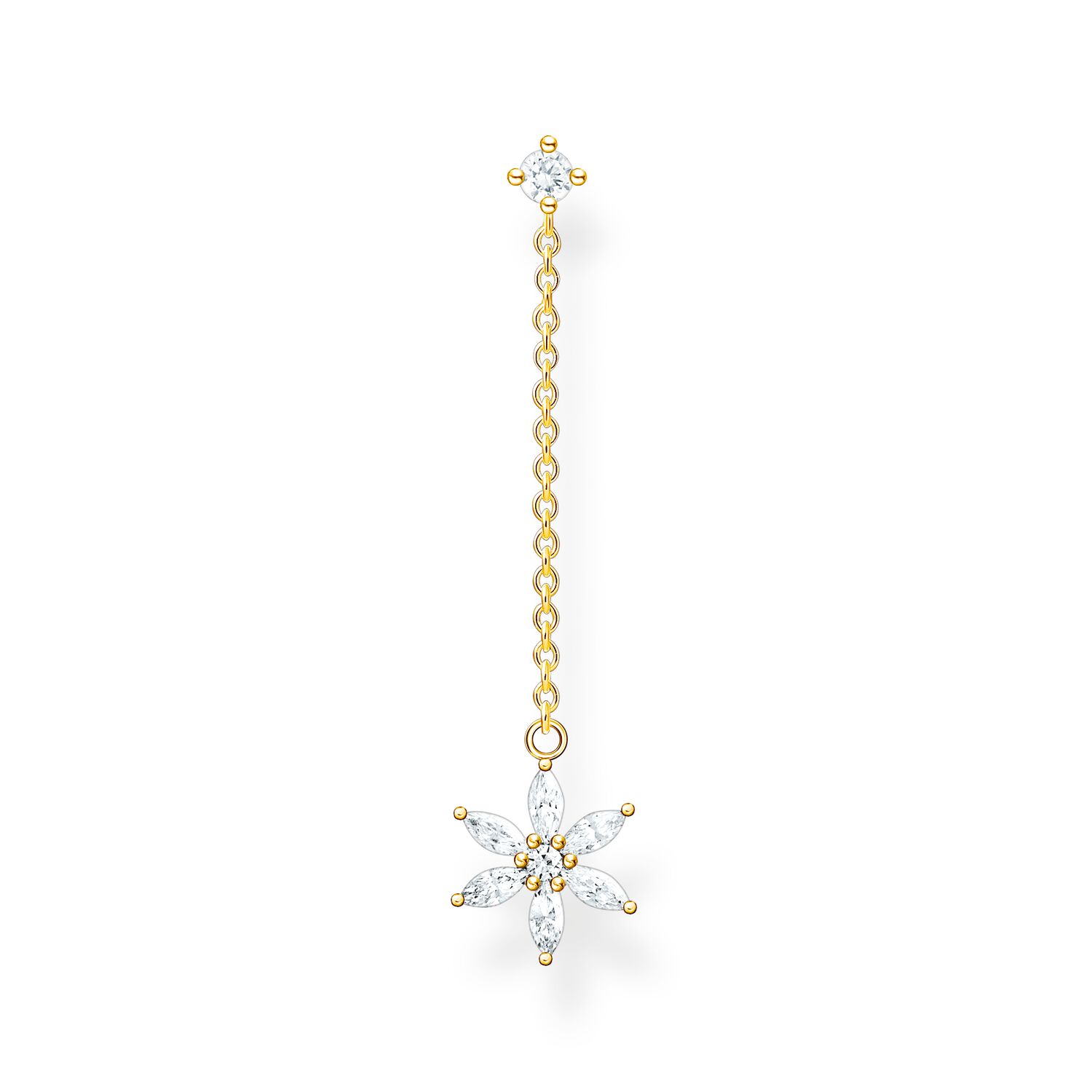 thomas sabo single ear stud flower gold