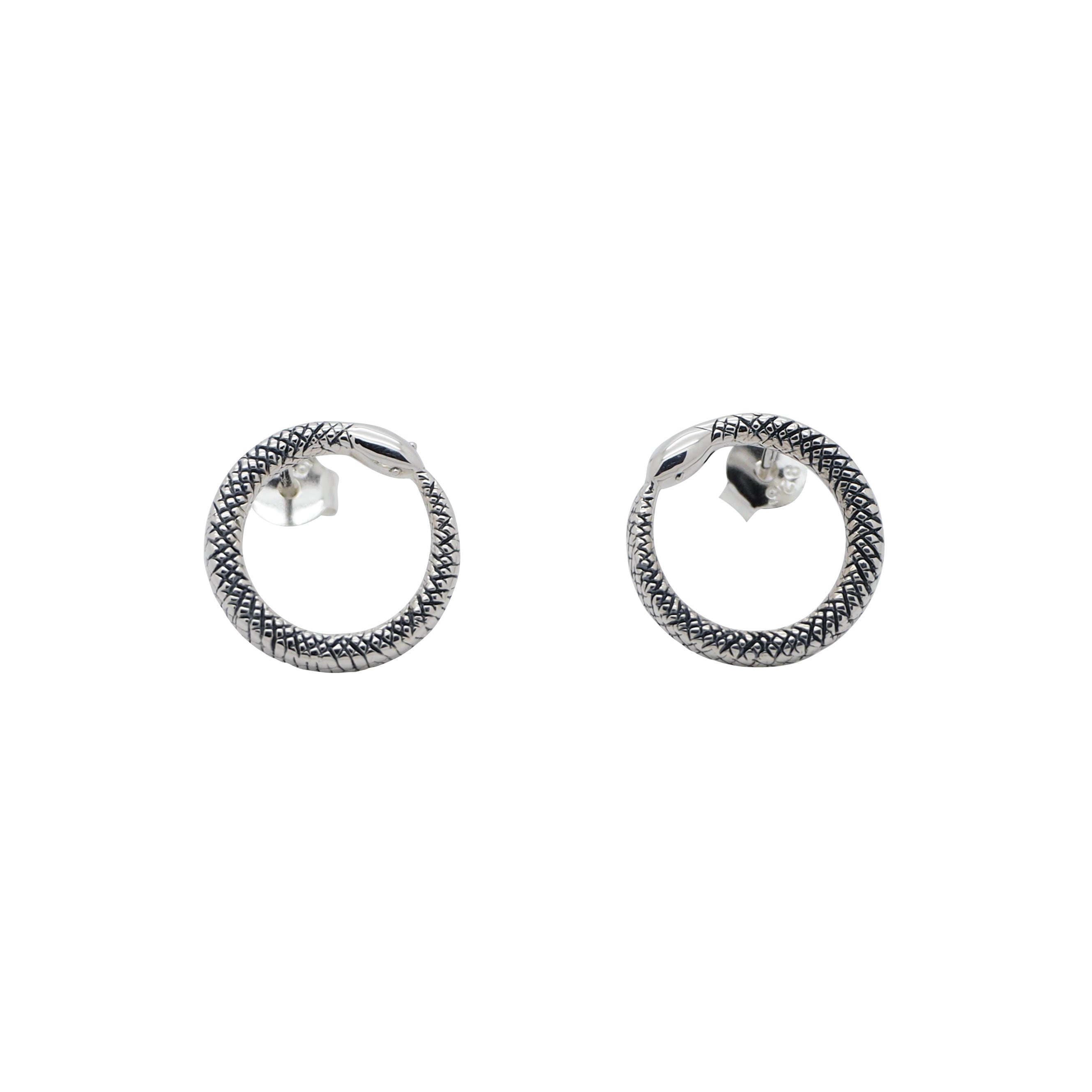 Sterling Silver Ouroboros Studs – Empty Casket