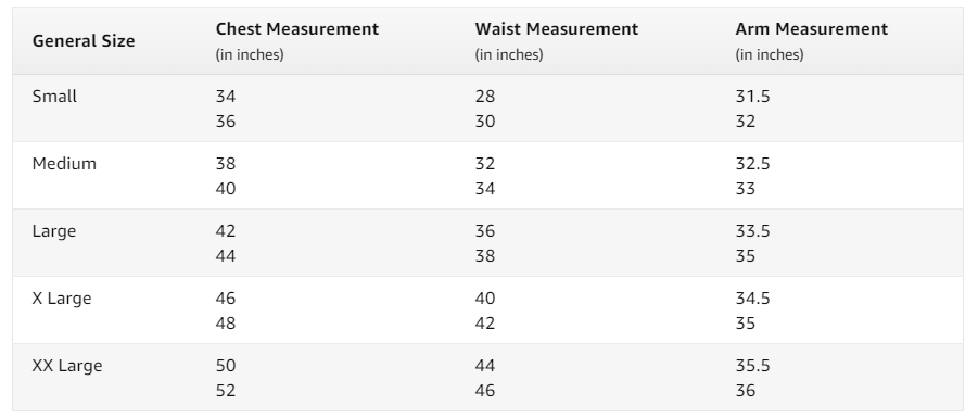 size chart