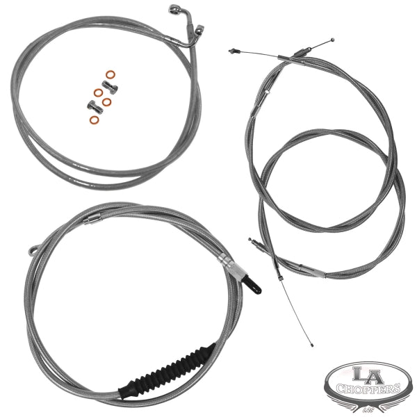 BEACH AND BAGGER BARS LENGTH CABLE KIT STAINLESS STEEL HD