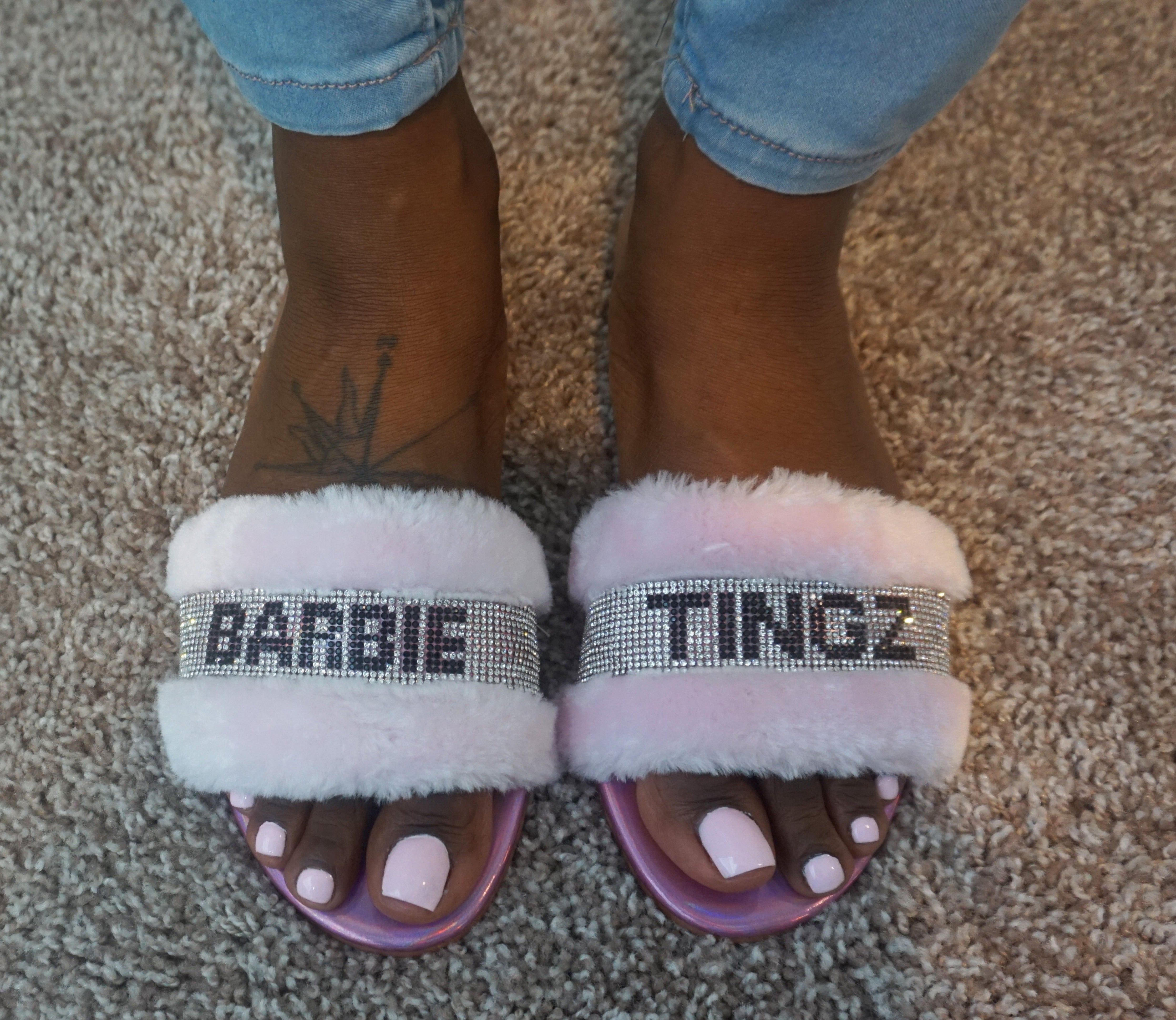 barbie tingz fur slides