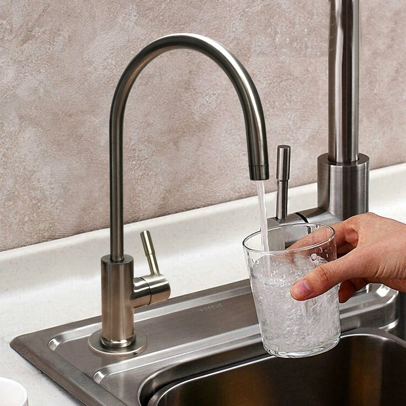 Brushed Nickel European High Spout Drinking Water Faucet | RONAQUA