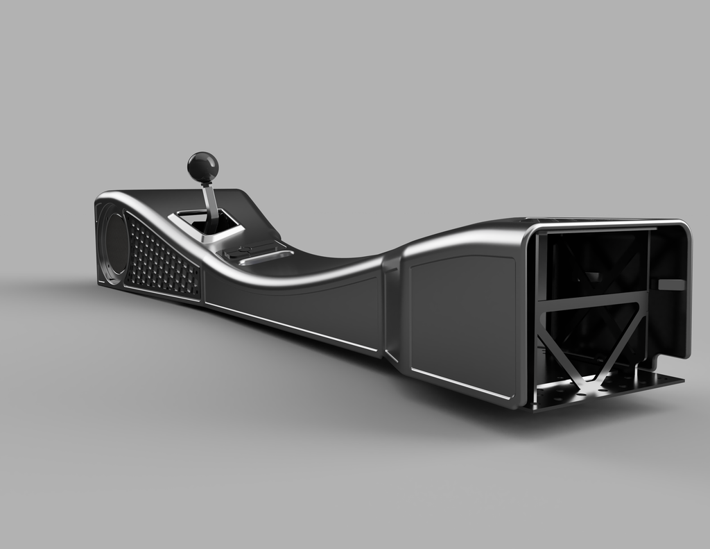 center console render rear 3/4 view