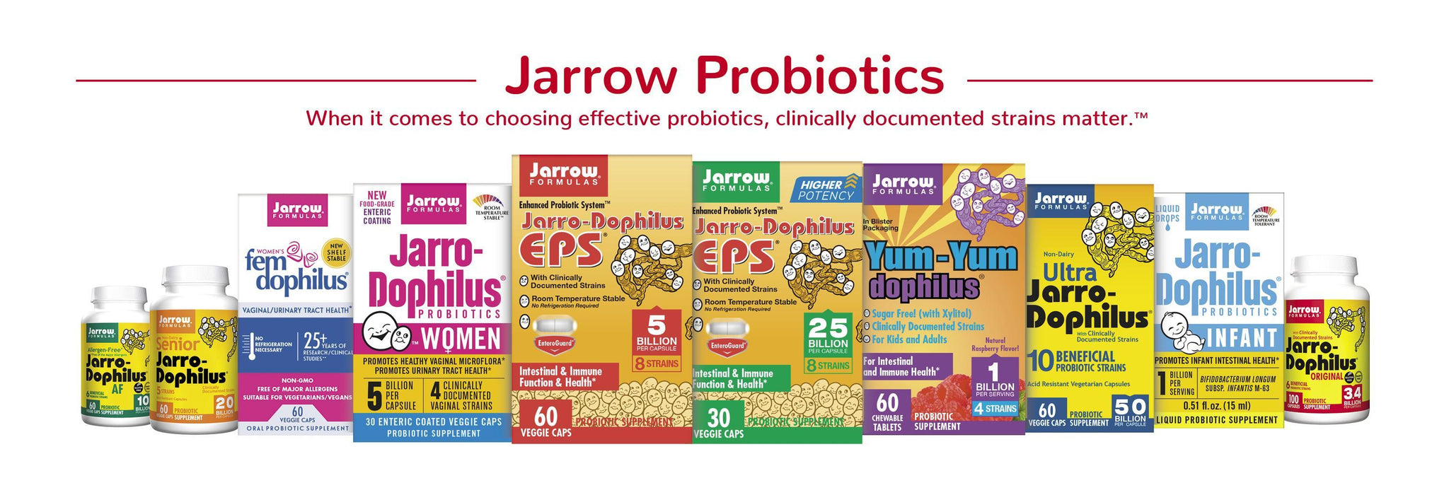 Jarrow Probiotics - When it comes to choosing effective probiotics, clinically documented strains matter.