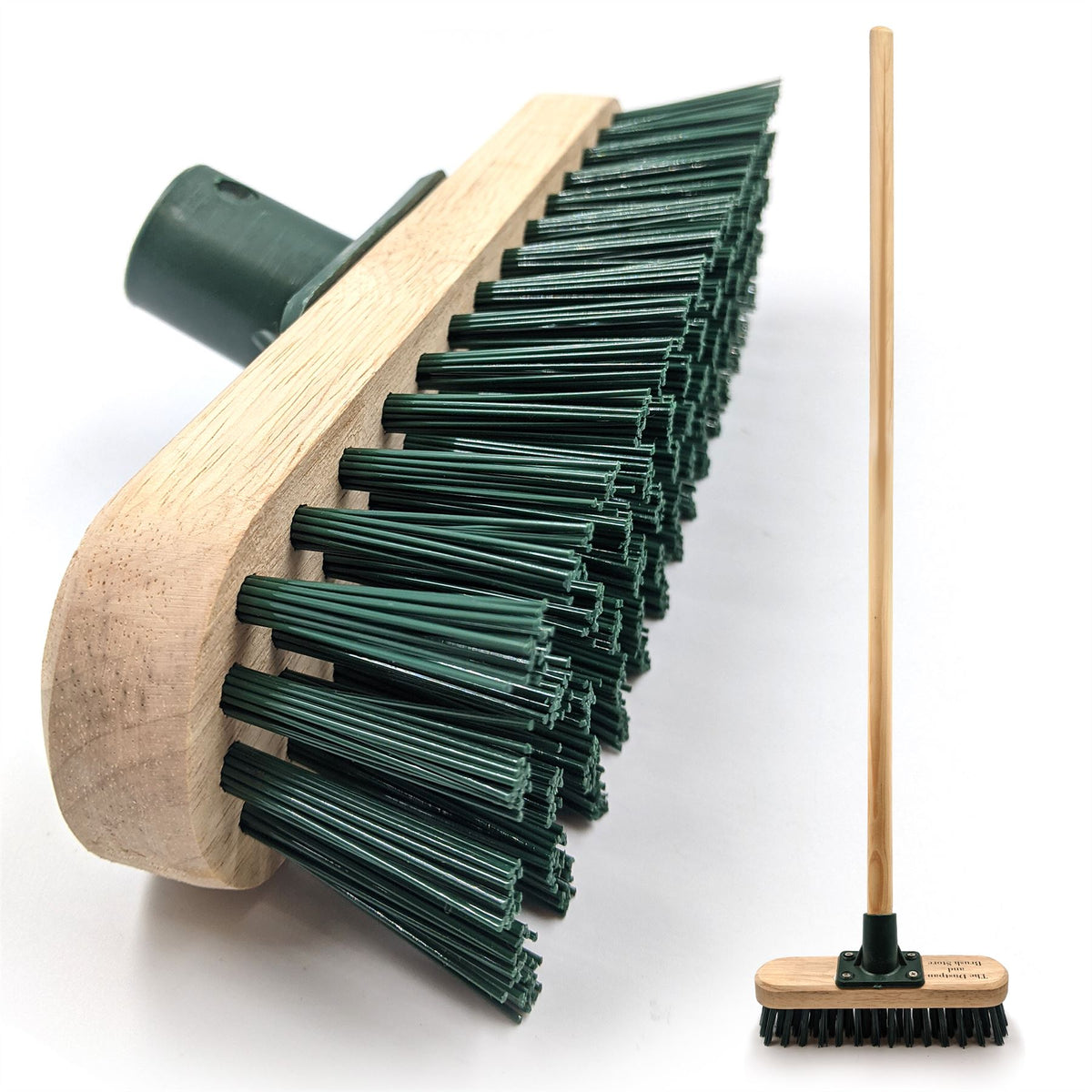 9" Stiff PVC Deck Scrub Floor Scrubbing Brush and 4ft Wooden Handle