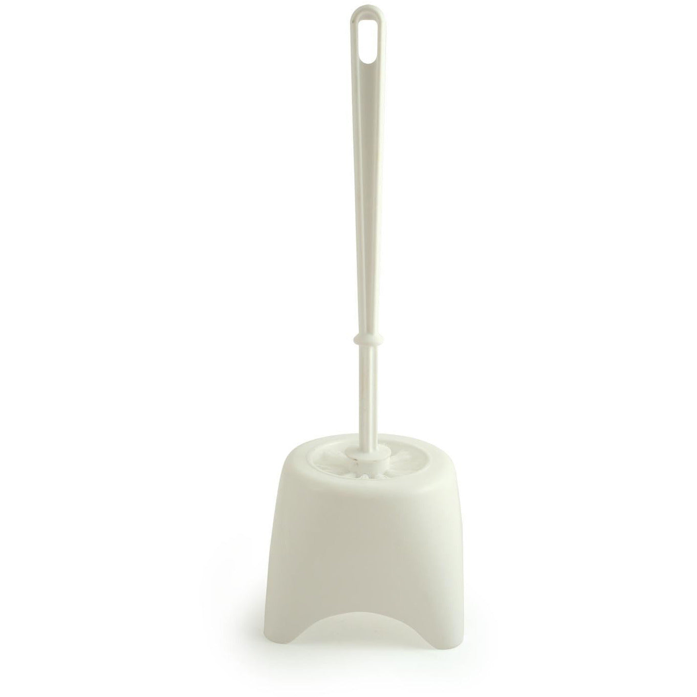 white plastic toilet brush