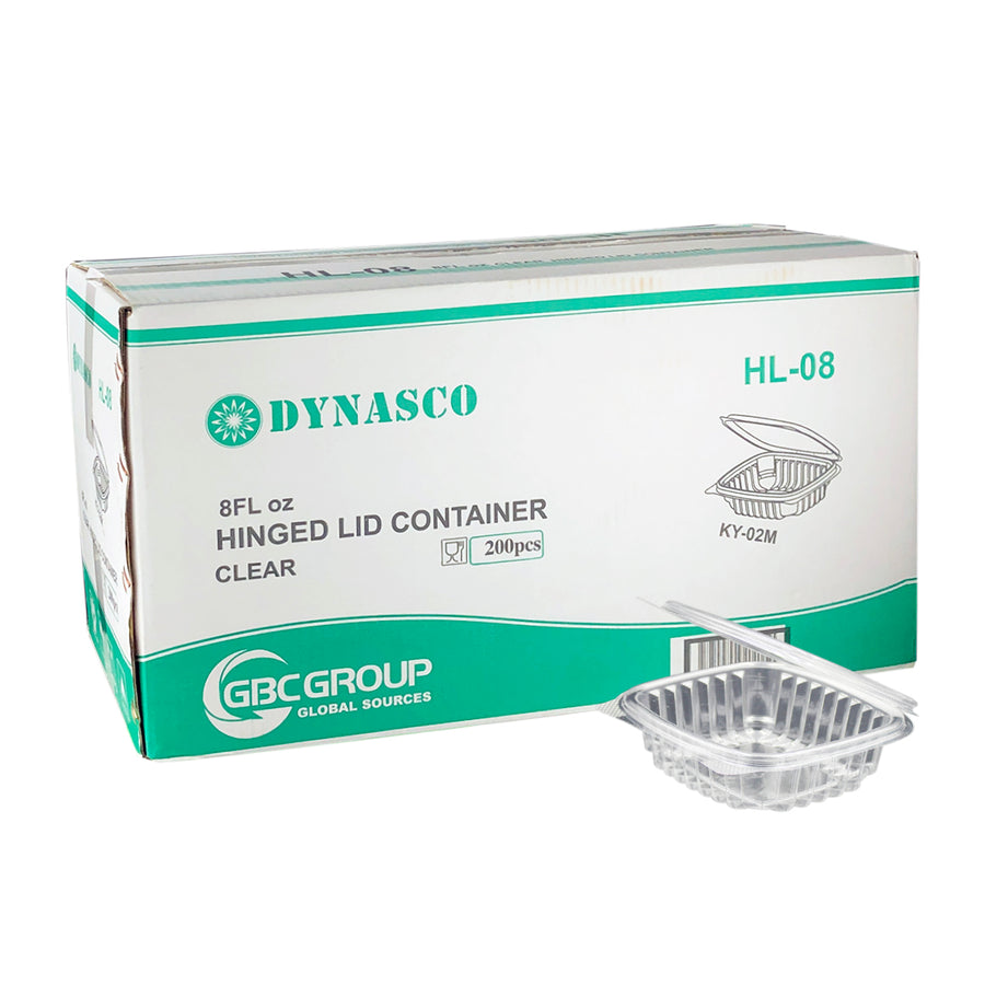 Dynasco HL-08 8oz Seal Clear Hinged Container 200/CS