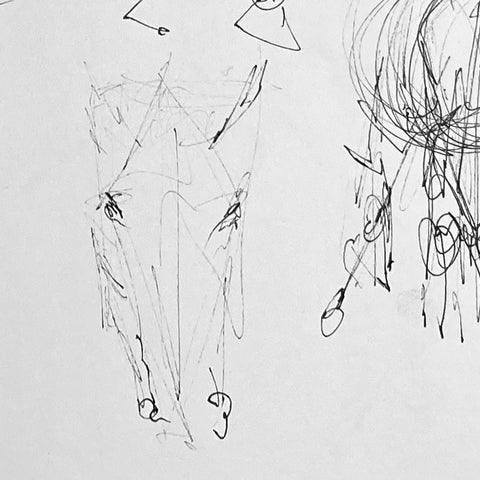 Pen life sketch of a horse's head