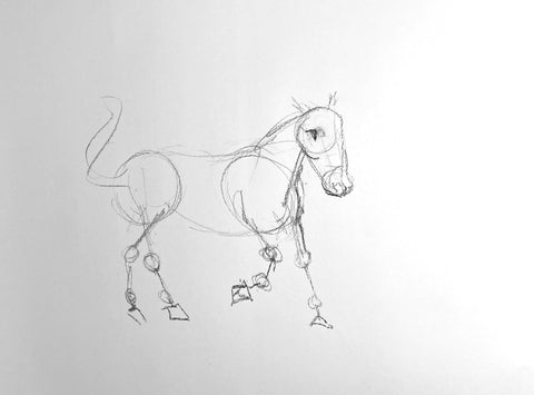 Quick charcoal drawing of a horse.