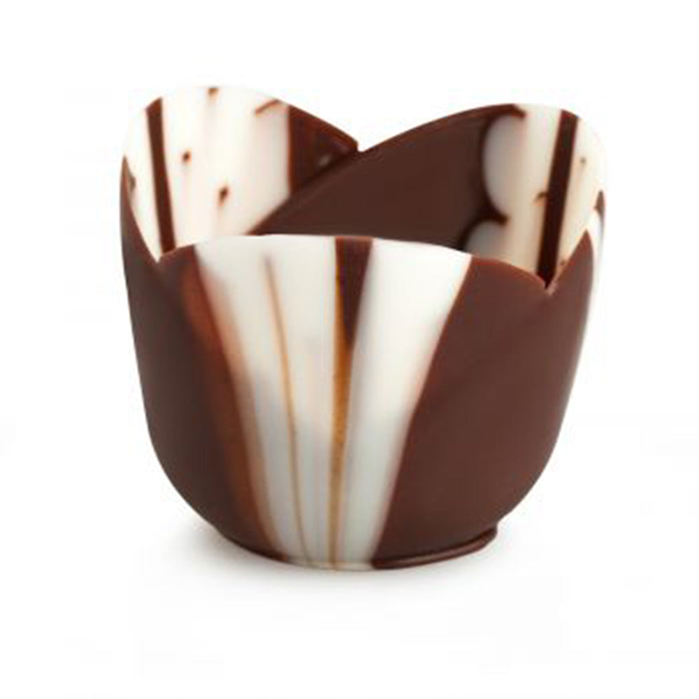 Papagino Petit Four Tulip Marbled Chocolate Cup