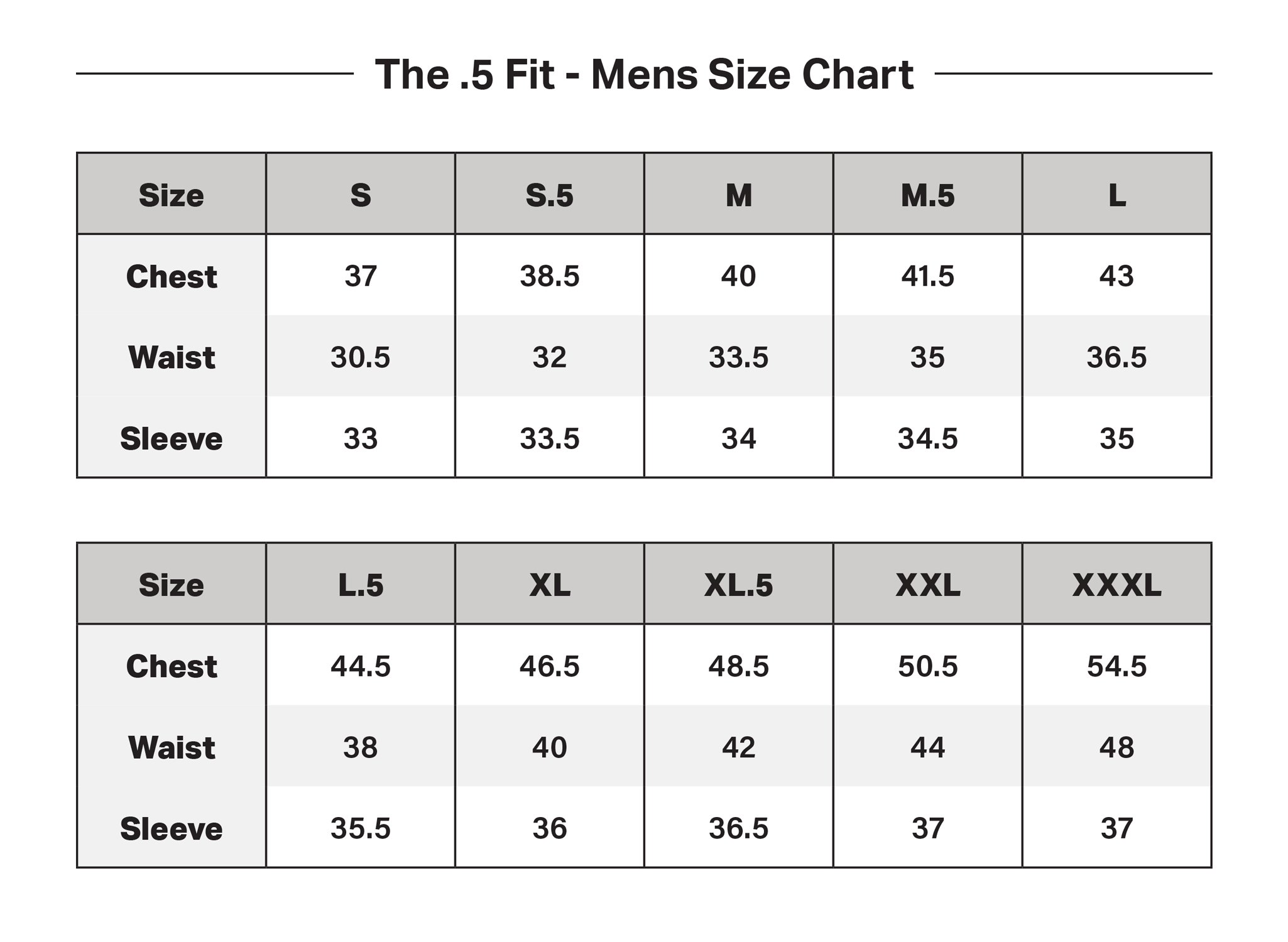 Sizing Charts – AMABILIS