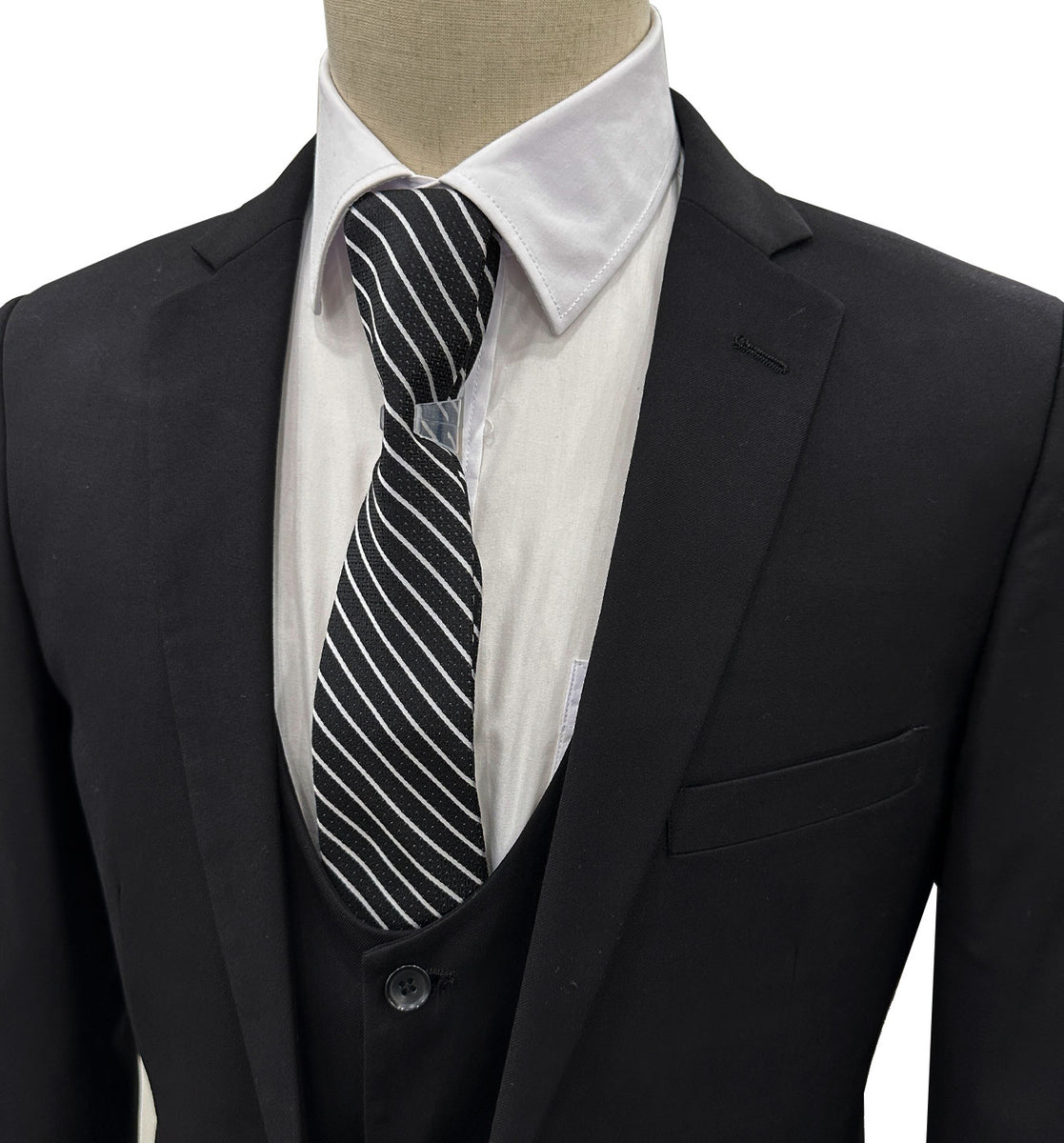 Mazari Vested Ultra Slim Fit Suit - Madrid Black 1550– MDZ Menswear