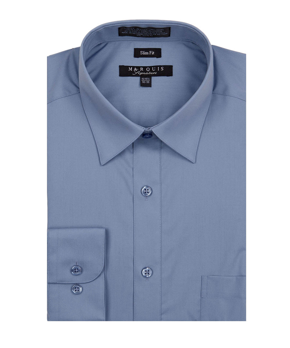Marquis Modern Fit Dress Shirt - Blue Steel– MDZ Menswear