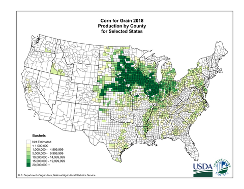 USDA Corn Belt in the US