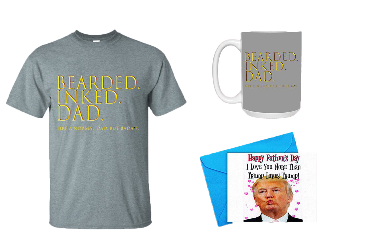 Download Bearded Inked Dad Mens Shirt, Mug w/ Happy Father's Day ...