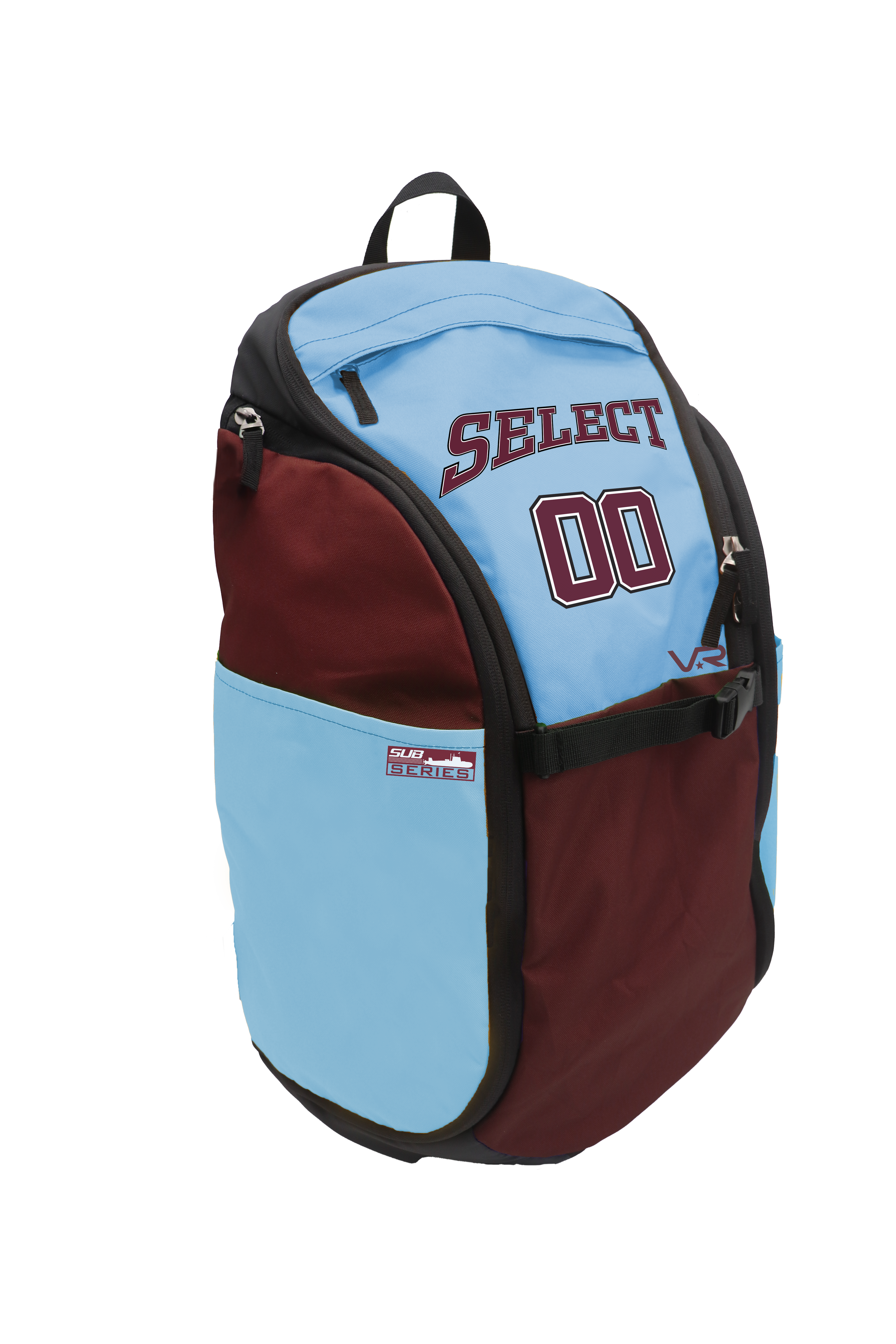 Volleyball Backpack with two large storage compartments, accessory pocket, and felt lined laptop sleeve 