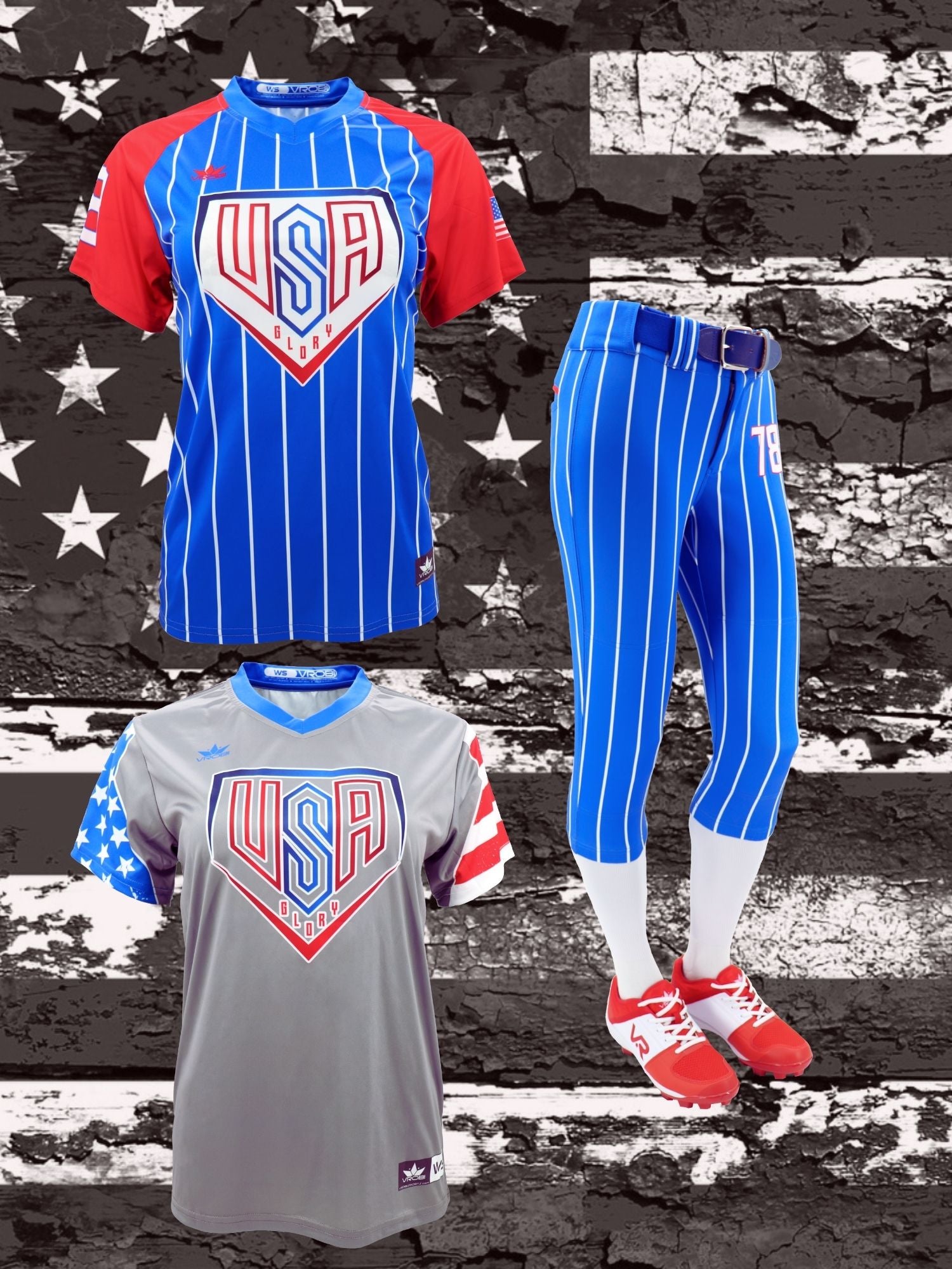 Bronze Team Package for Softball Teams showing Custom Full Due Uniforms and Bat Pack